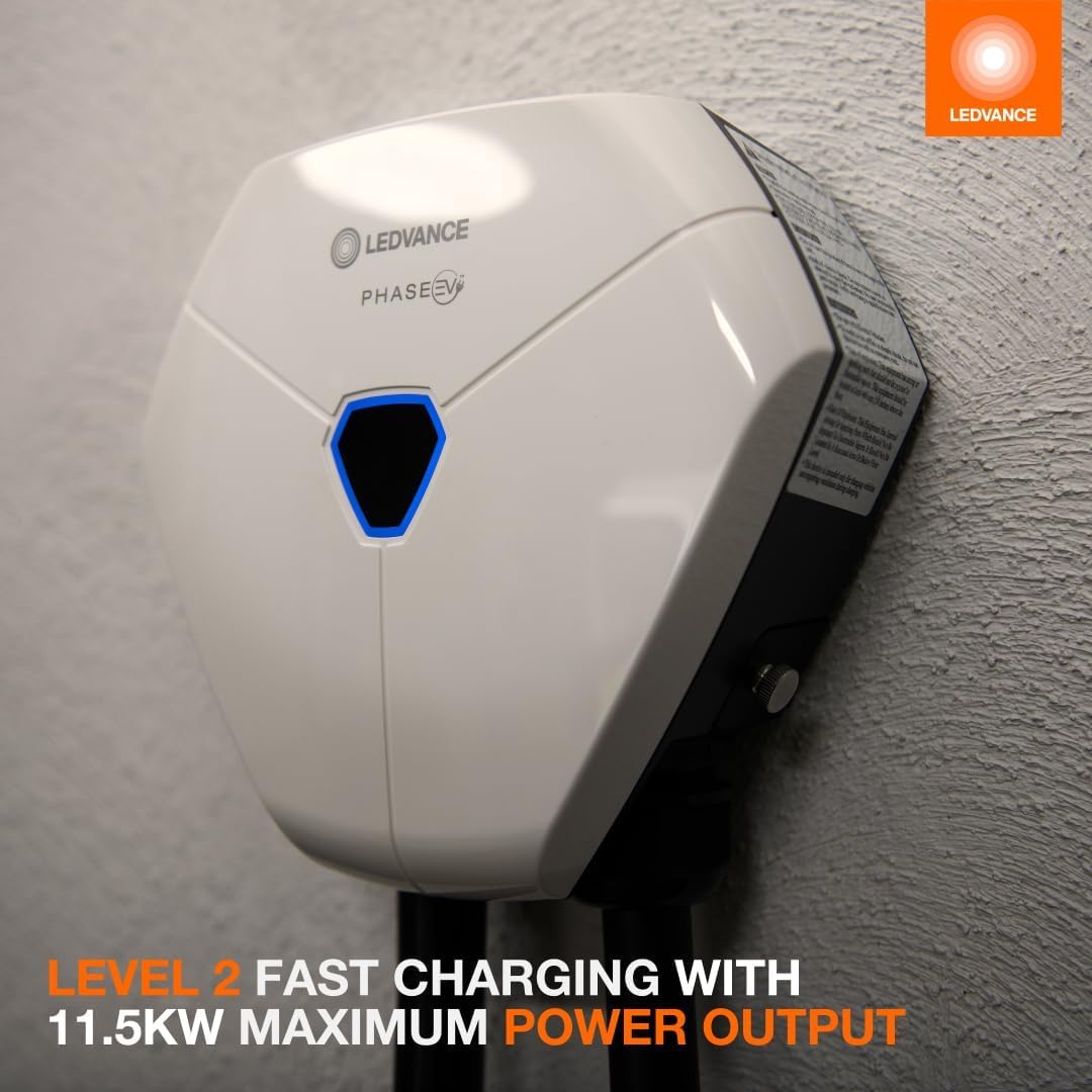 LEDVANCE 48 Amp Level 2 EV Charger Residential Charging Station, SAE J1772 Connector, 11.5kW, 25ft Cable, WiFi/Bluetooth, IP65 (78146) - Image 4