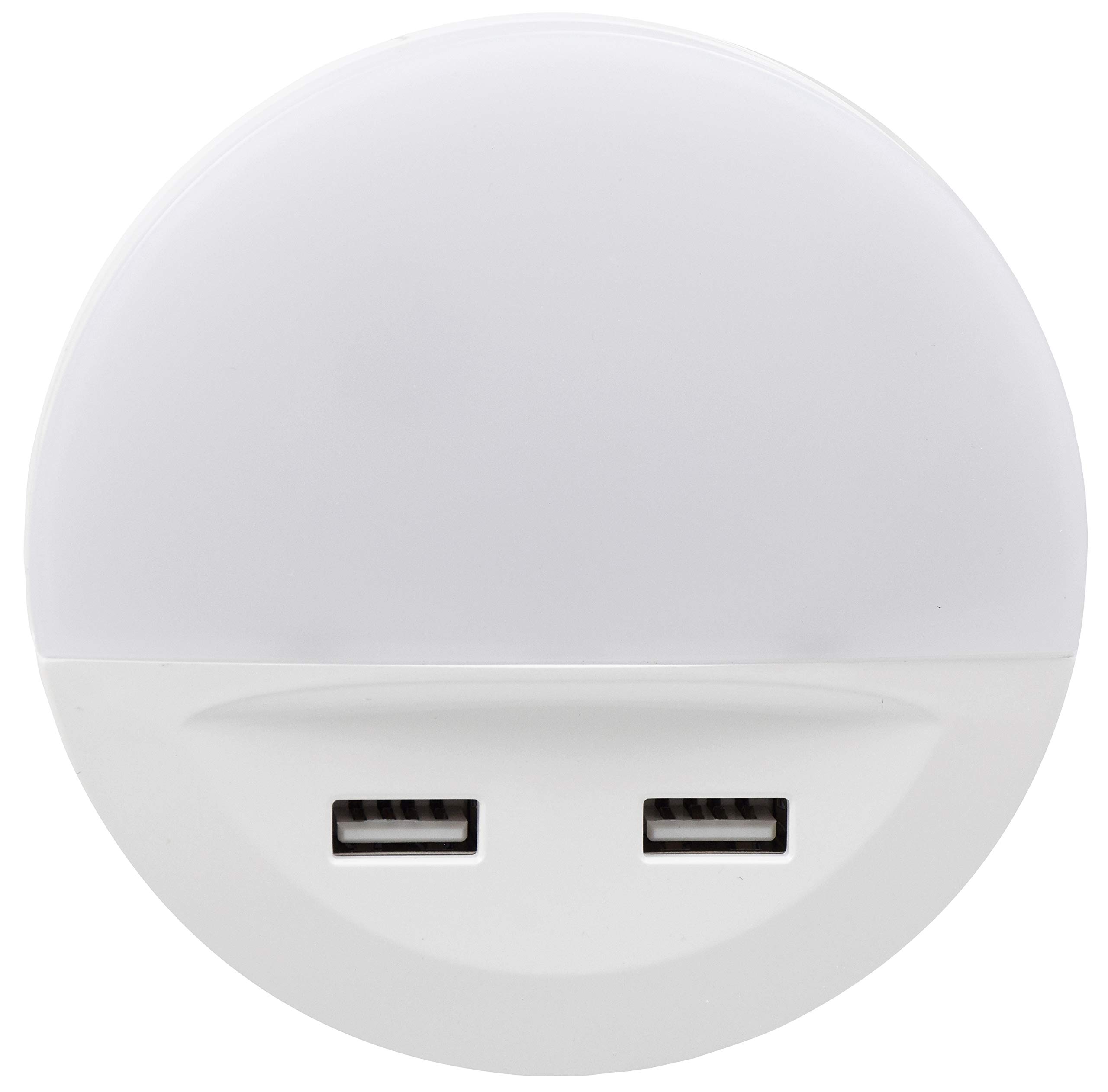 LEDVANCE Sylvania LED Night Light with Dual USB Ports, 22 Year, Dusk to Dawn, Frosted Finish, 3000K, Warm White - (Pack of 1)(65005) - Image 3