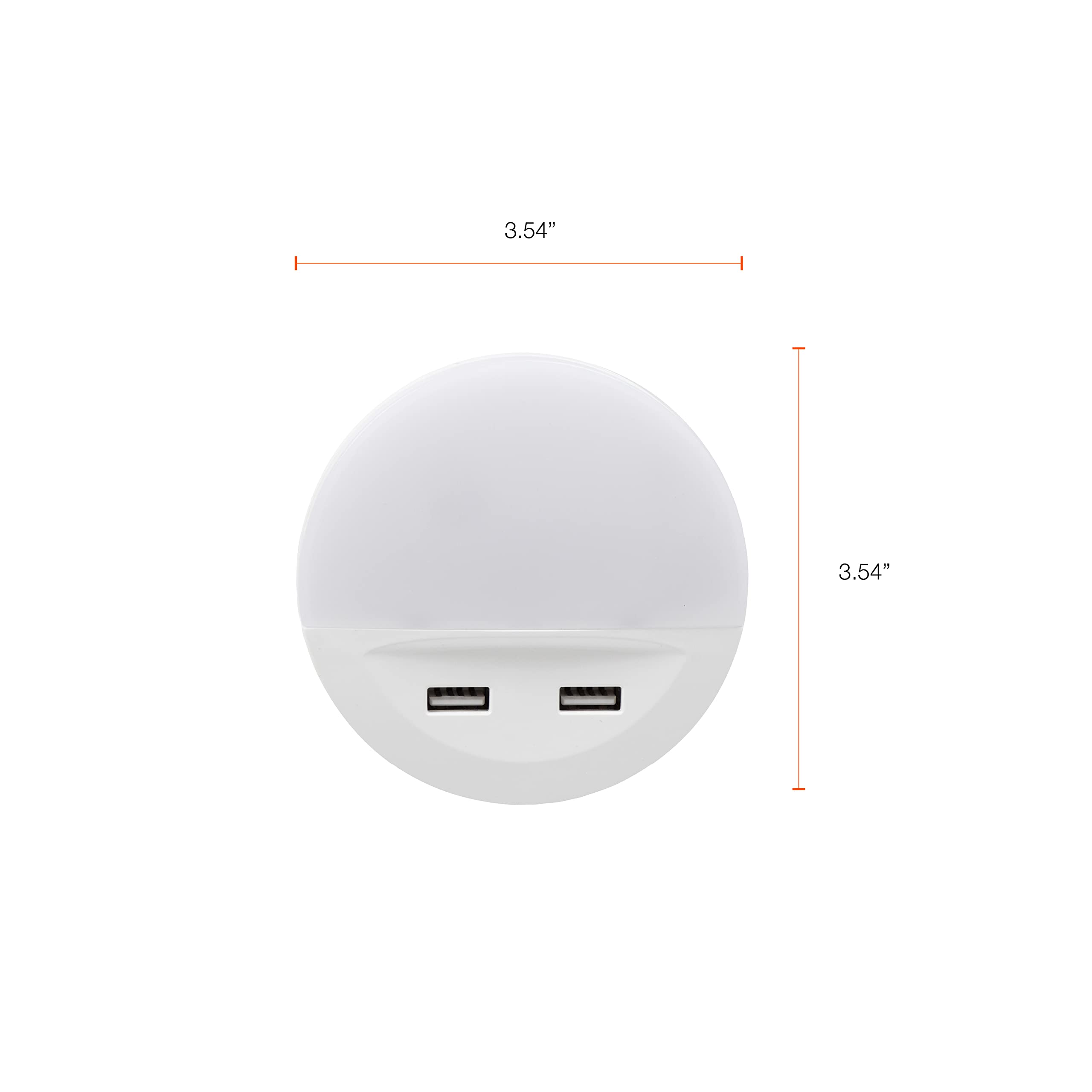 LEDVANCE Sylvania LED Night Light with Dual USB Ports, 22 Year, Dusk to Dawn, Frosted Finish, 3000K, Warm White - (Pack of 1)(65005) - Image 7