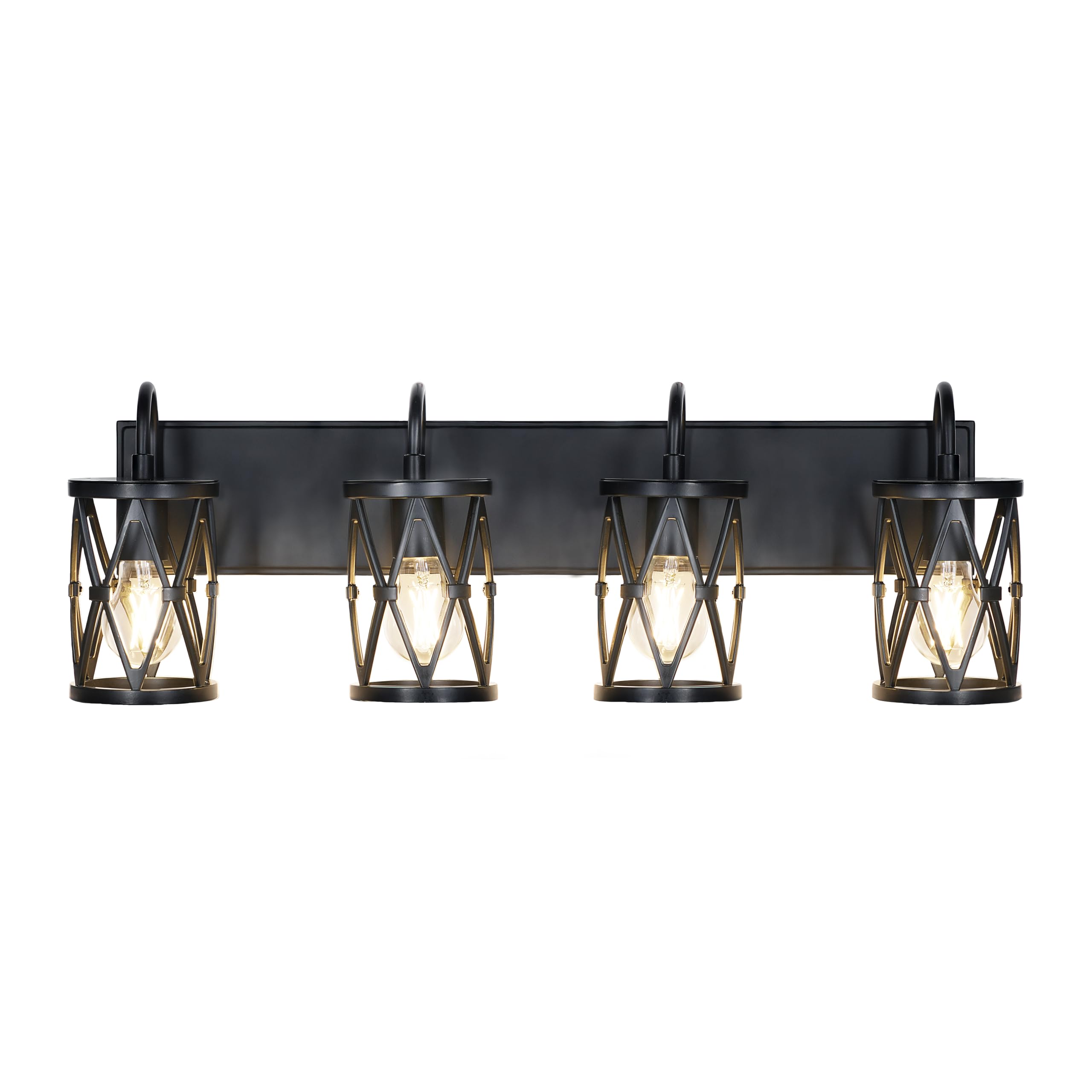 Sylvania 28" Vanity Light with 90 Lm Integrated Nightlight, 4-Bulb Fixture, Indoor/Bathroom/Hallway, Hardwired, Black Matte Finish - 1 Pack (63583) - Image 9