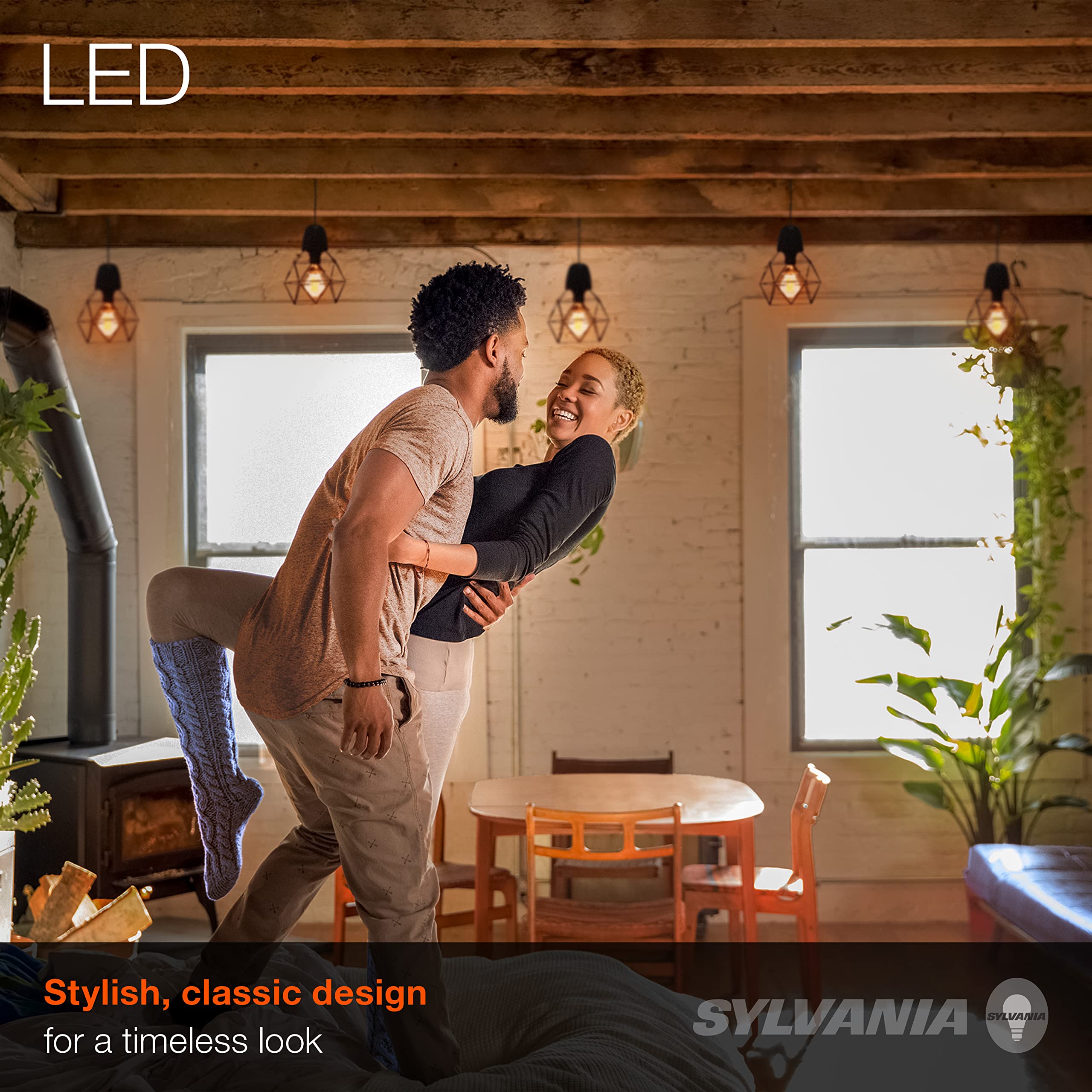 Sylvania LED Vintage A19 Light Bulb, 60W Equivalent Efficient 6.5W, 13 Year, Dimmable, 650 Lumens, Amber Glow - 1 Pack (75349) - Image 4