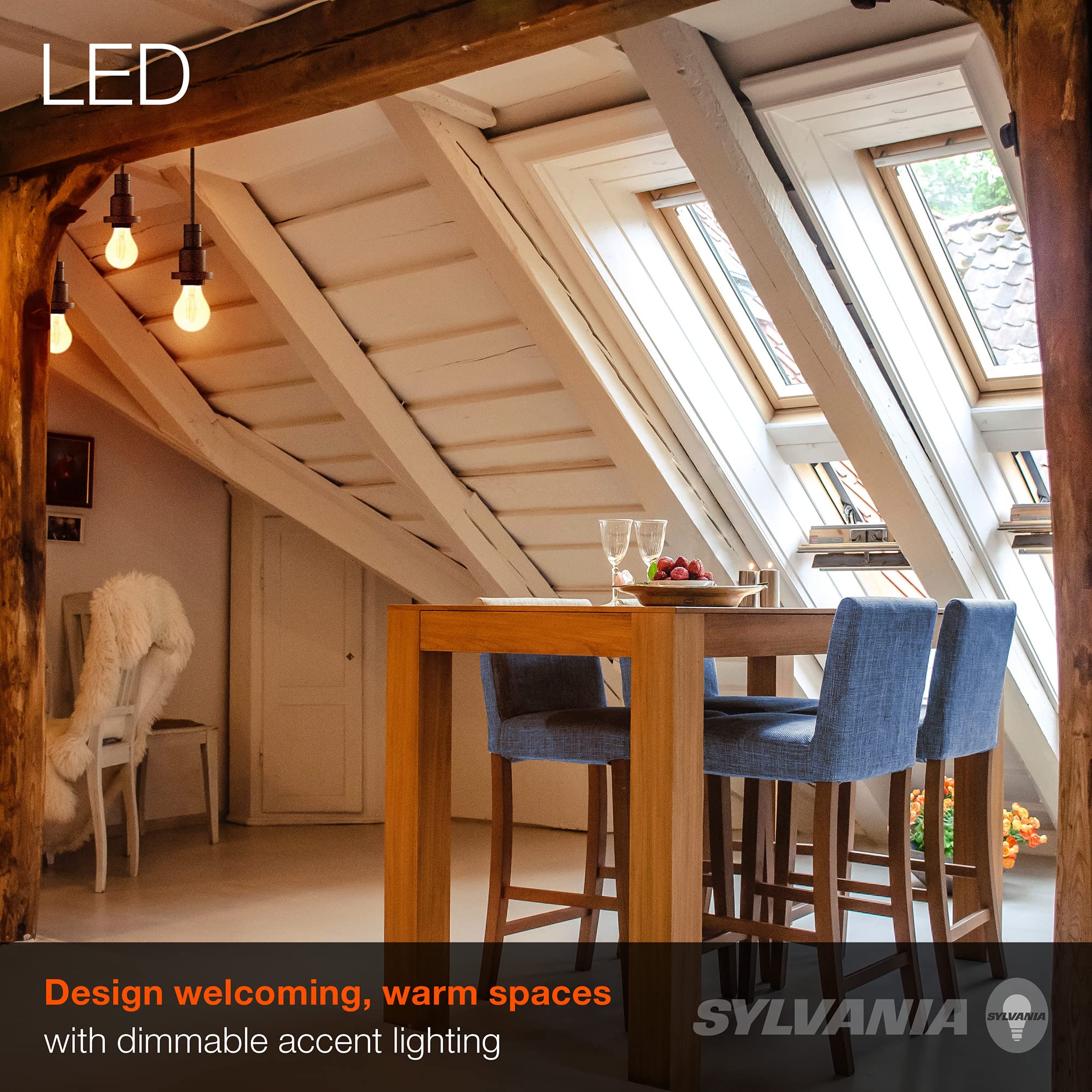 Sylvania LED Vintage A19 Light Bulb, 60W Equivalent Efficient 6.5W, 13 Year, Dimmable, 650 Lumens, Amber Glow - 1 Pack (75349) - Image 5