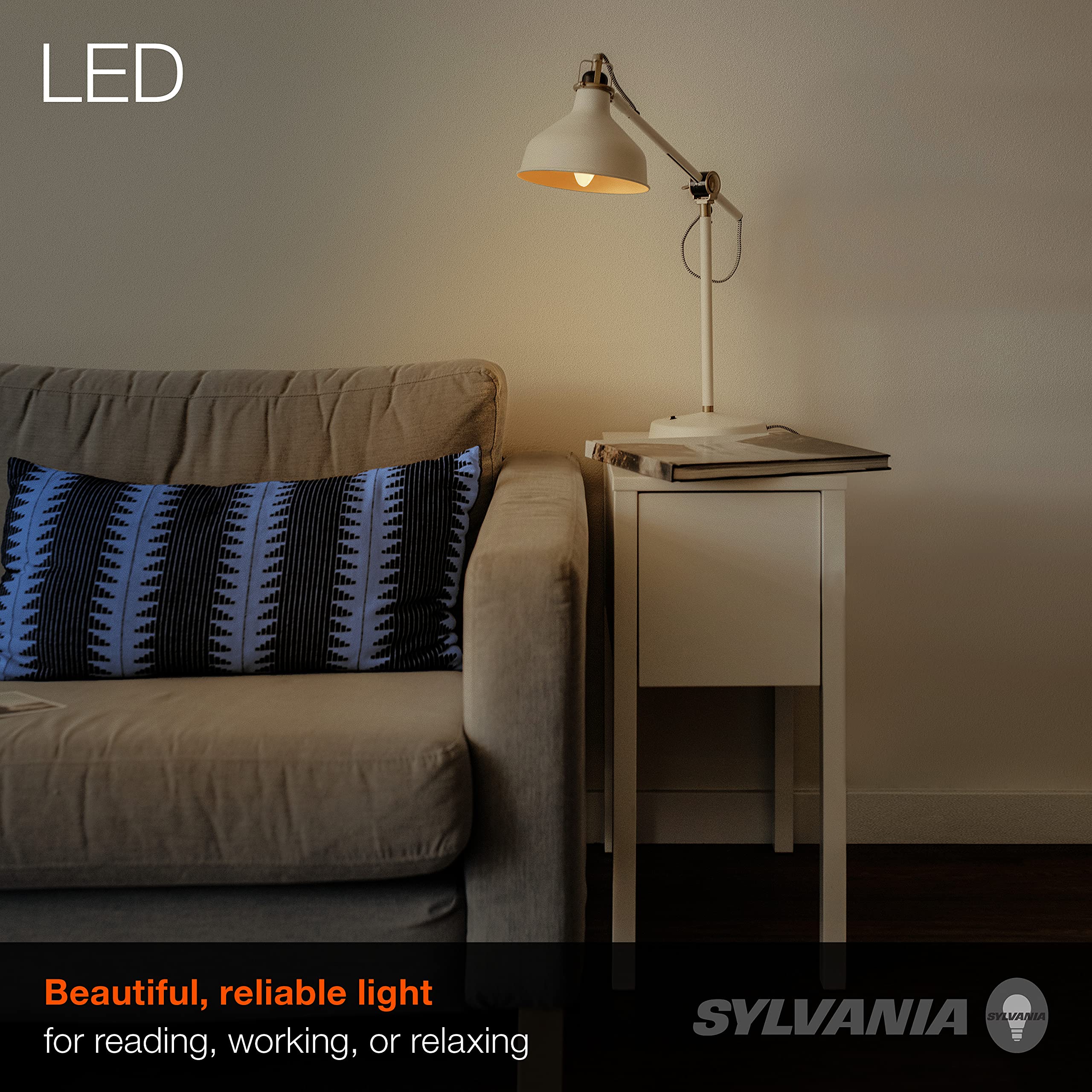 Sylvania ECO LED B10 Light Bulb, 40W=2.5W, 7 Year, 300 Lumens, Non-Dimmable, Clear, 2700K, Soft White - 6 Pack (40878) - Image 4