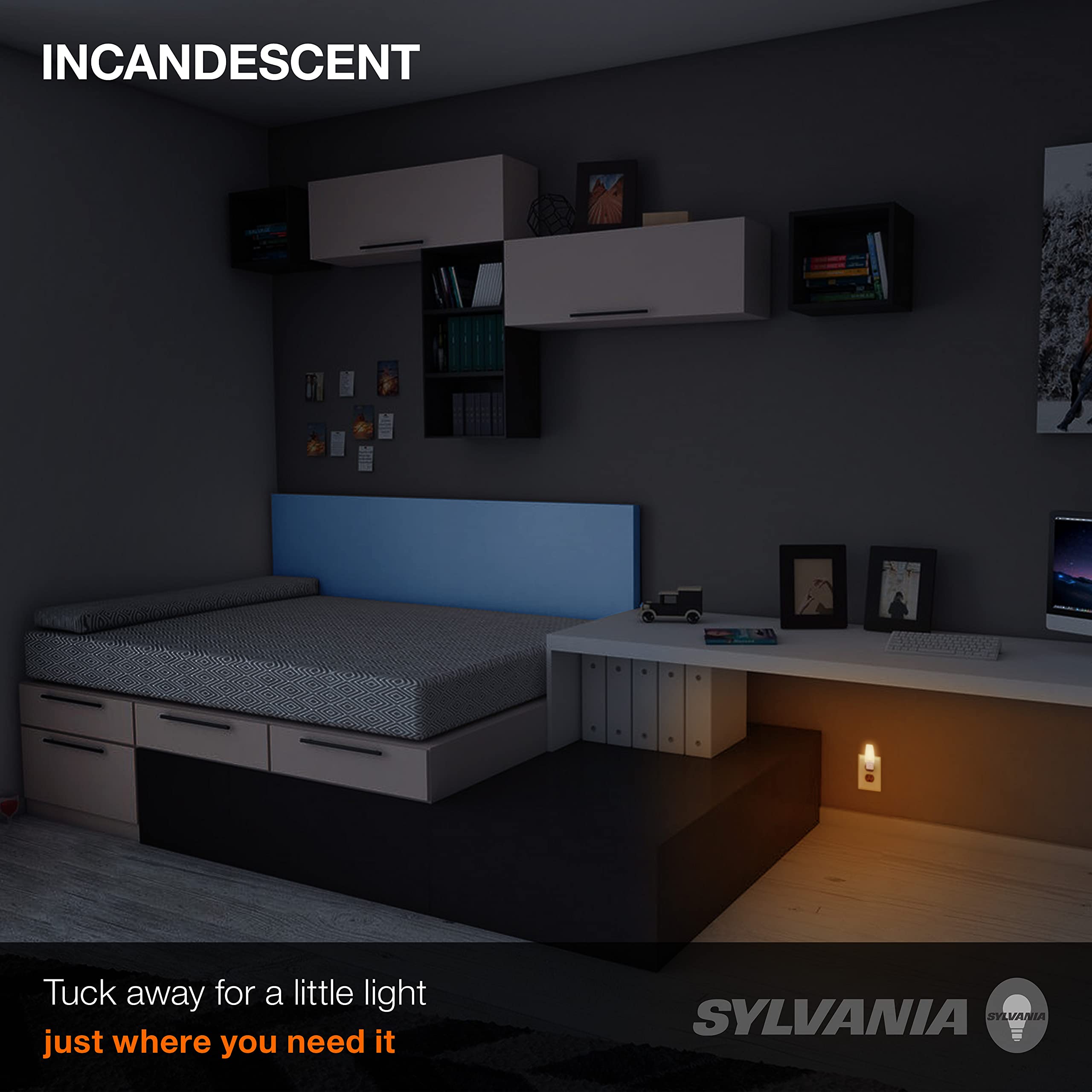 Sylvania Incandescent 4W C7 Night Light Bulb, E12 Candelabra Base, 15 Lumens, Frosted Finish, 2850K, White - 4 Pack (13553) - Image 5
