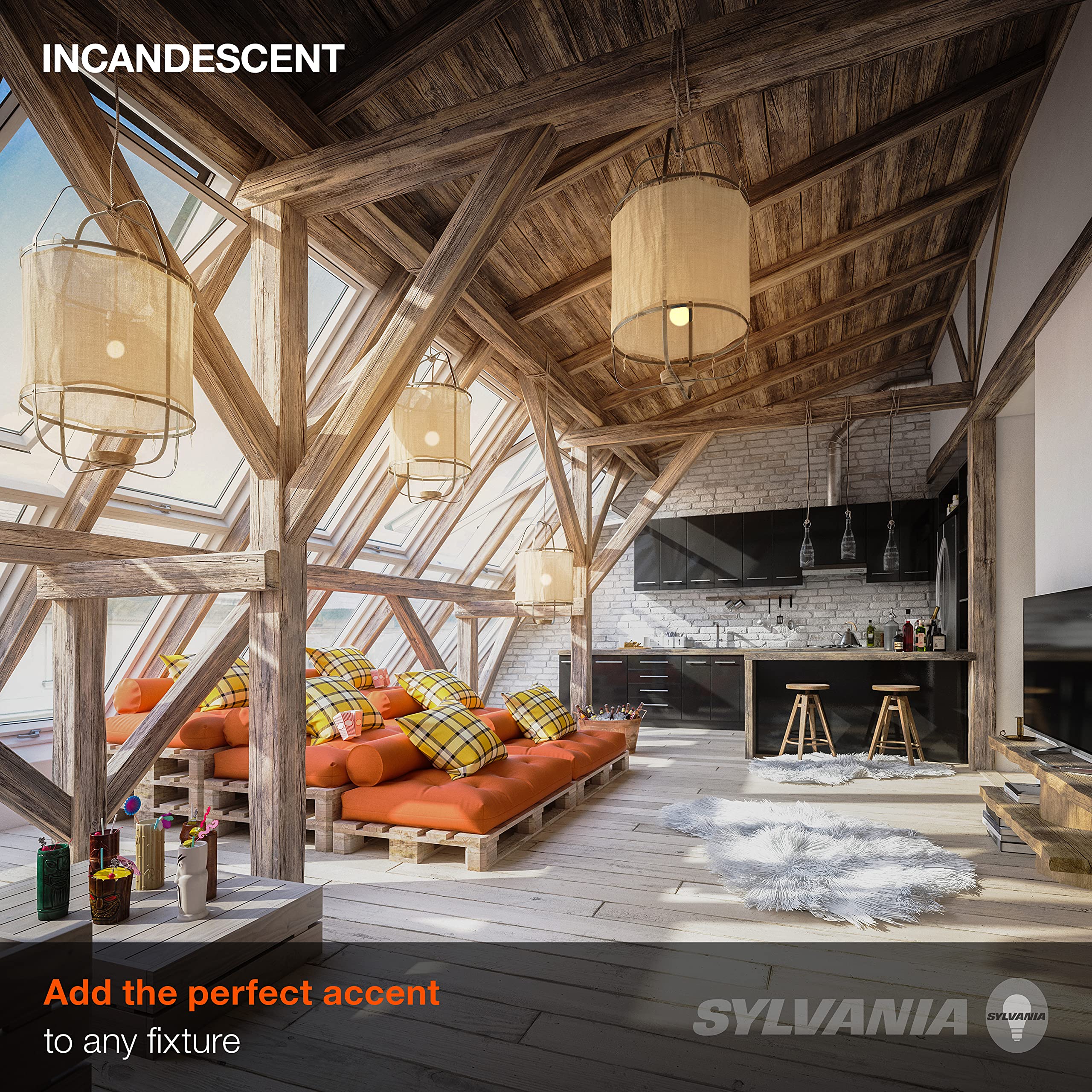 Sylvania Incandescent Double Life Décor Globe Light Bulb, 40W, G25, Medium Base, 265 Lumens, Frosted, 2850K, Soft White - 3 Pack (15345) - Image 4