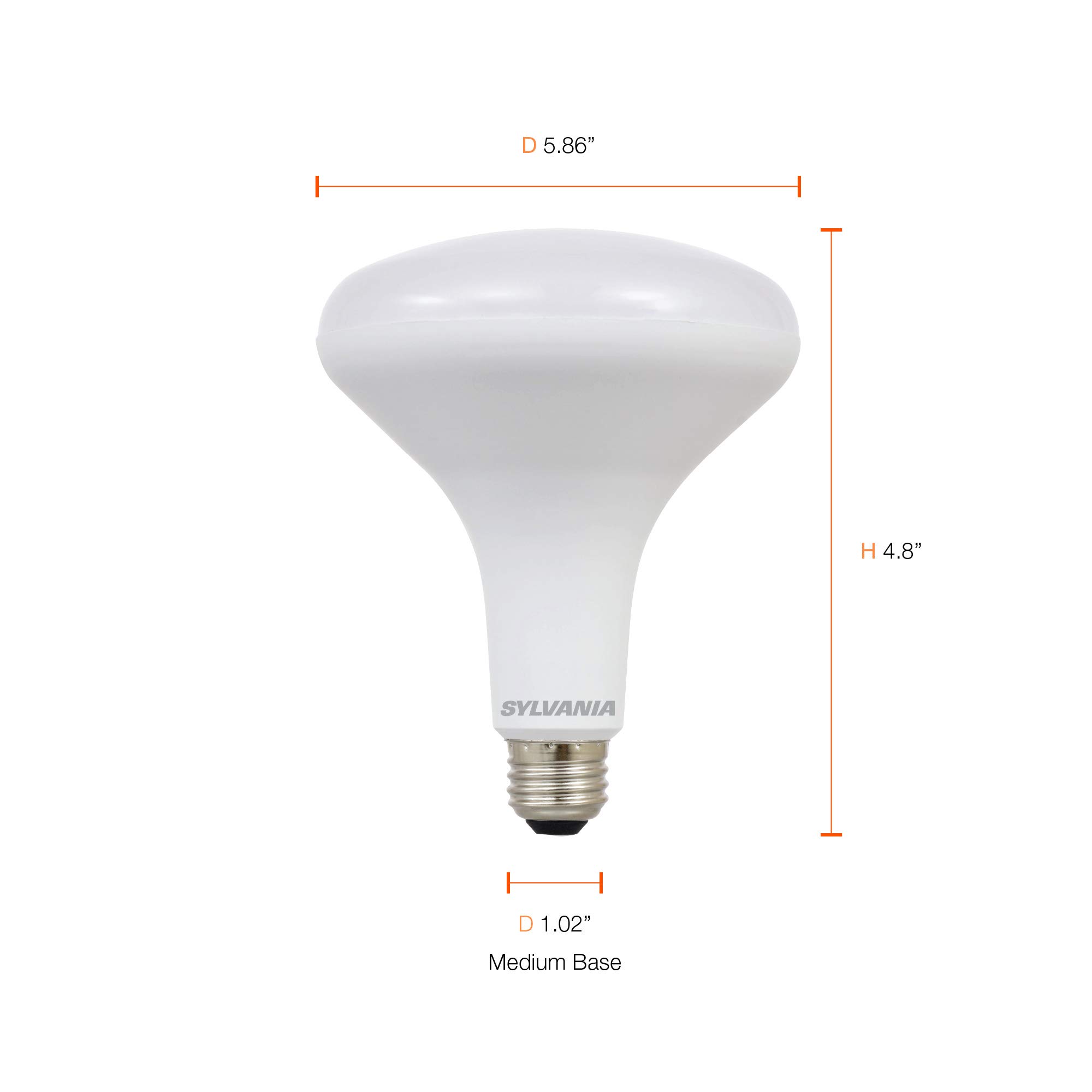 SYLVANIA LED Flood BR40 Light Bulb, 85W Equivalent Efficient 13W, E26 Medium Base, Dimmable 2700K Soft White - 2 Pack (79498) - Image 5