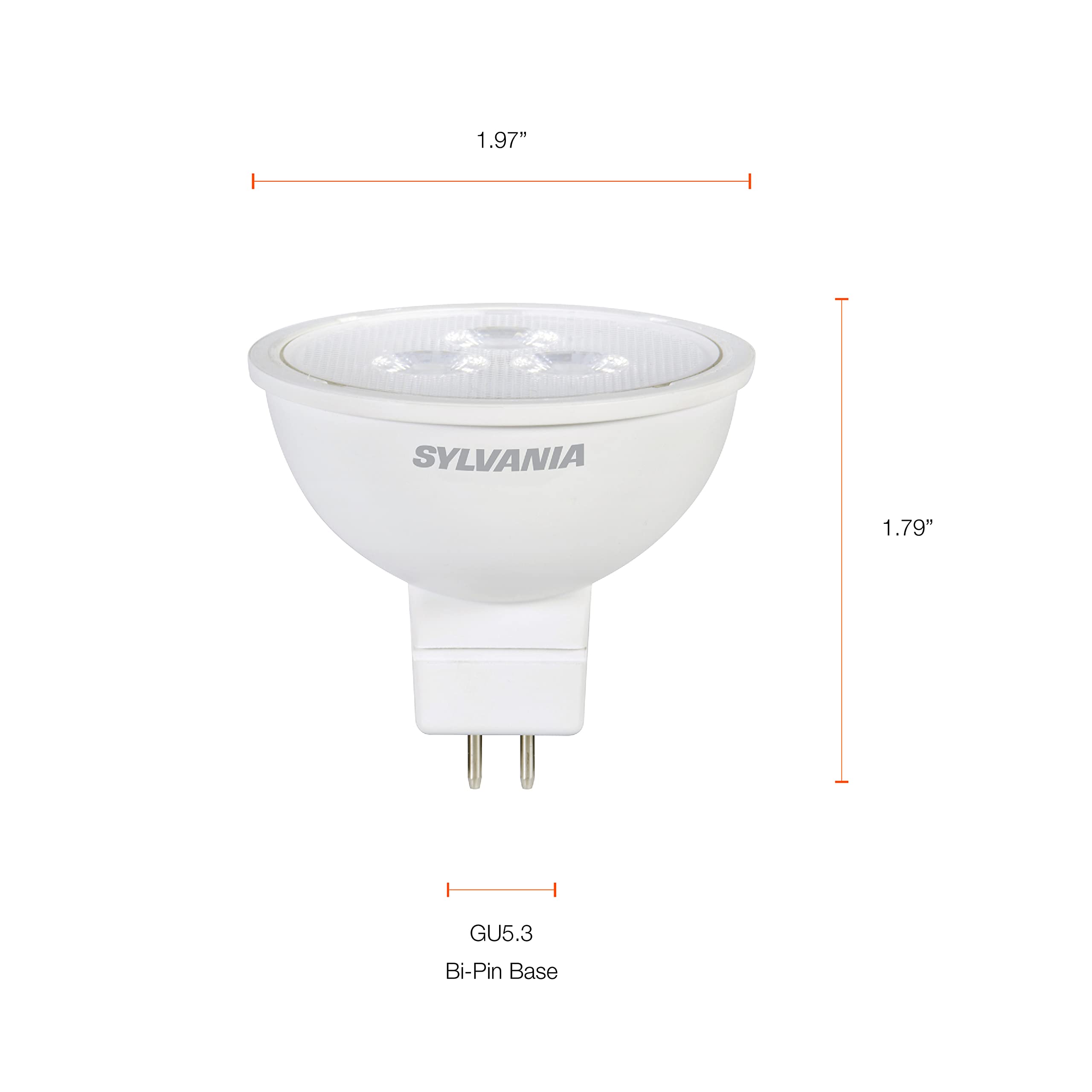 Sylvania MR16 LED Flood and Spot Light Bulb, 5W, 35W Equivalent, Non-Dimmable, 350 Lumens, 3000K, White - 3 Pack (79129) - Image 7