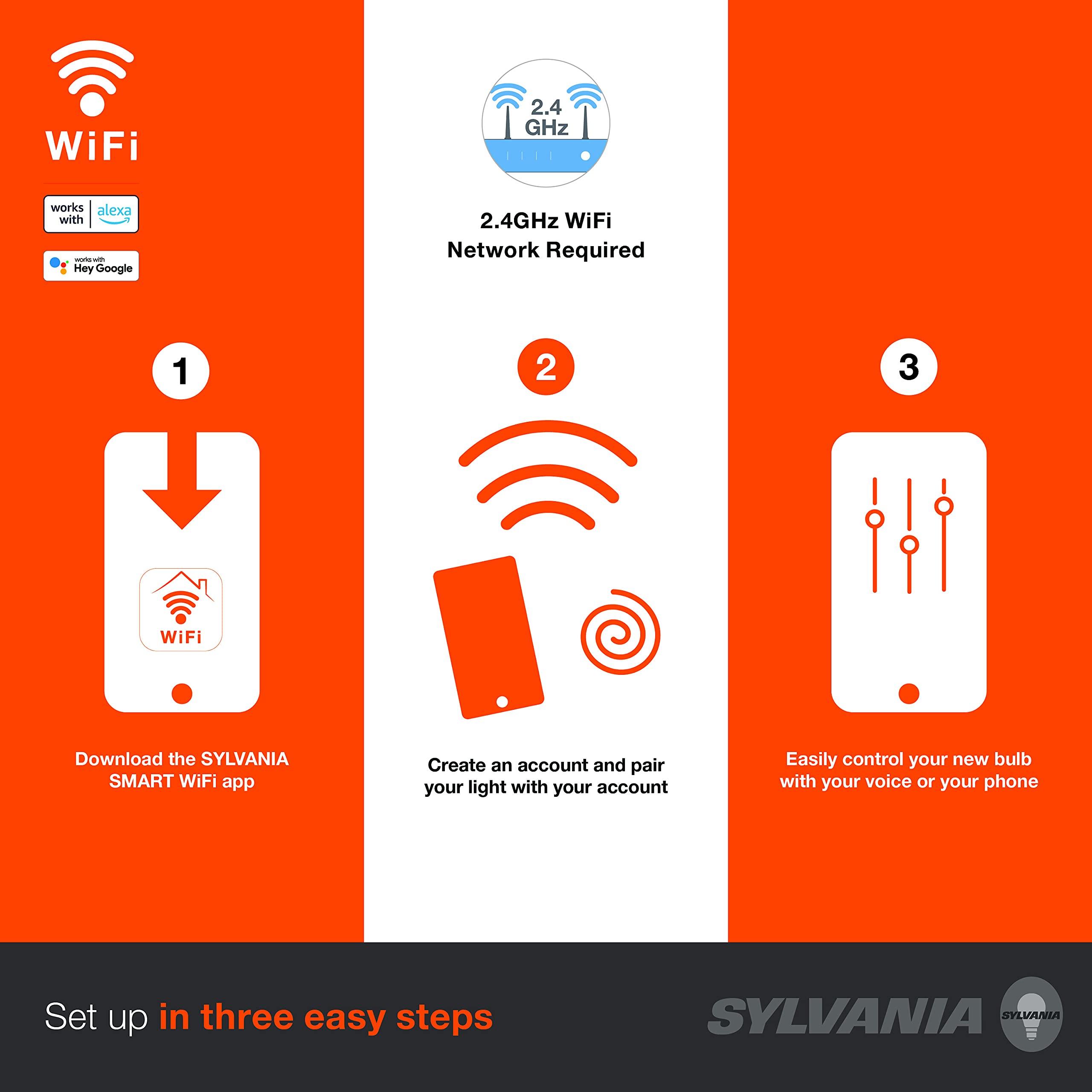 SYLVANIA Smart LED WiFi Full Color Light Strip, 6.5 ft, Dimmable, Compatible with Alexa and Google Home Only - 1 Pack (75704) - Image 3