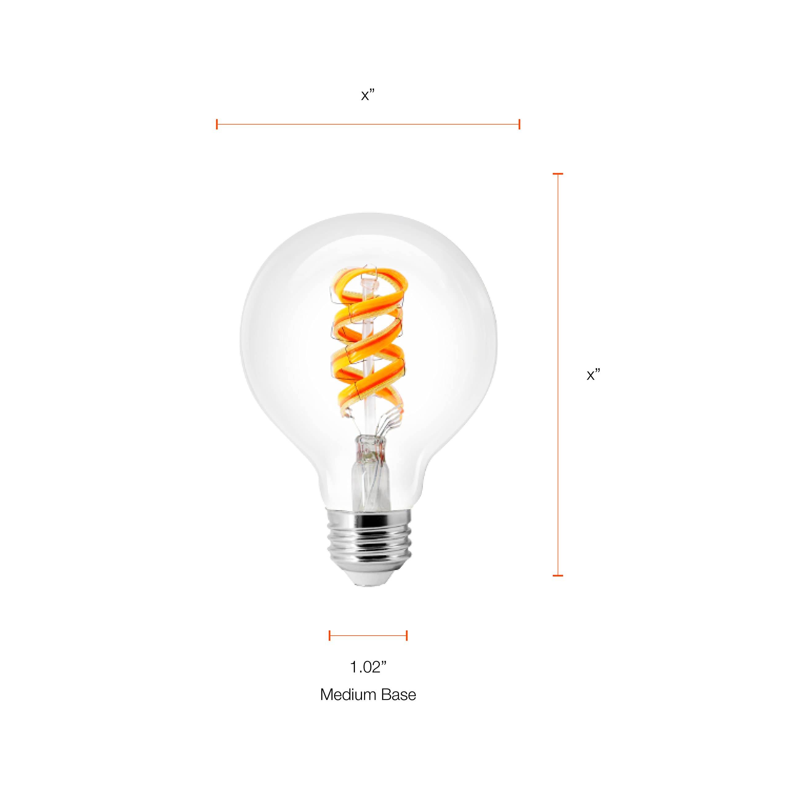 Sylvania WiFi LED Smart G25 RGBW Color and Amber Finish Filament Light Bulb, 7W Efficient, for Alexa/Google Assistant, 2000K, No Hub Required, Clear - 1 Pack (75808) - Image 8