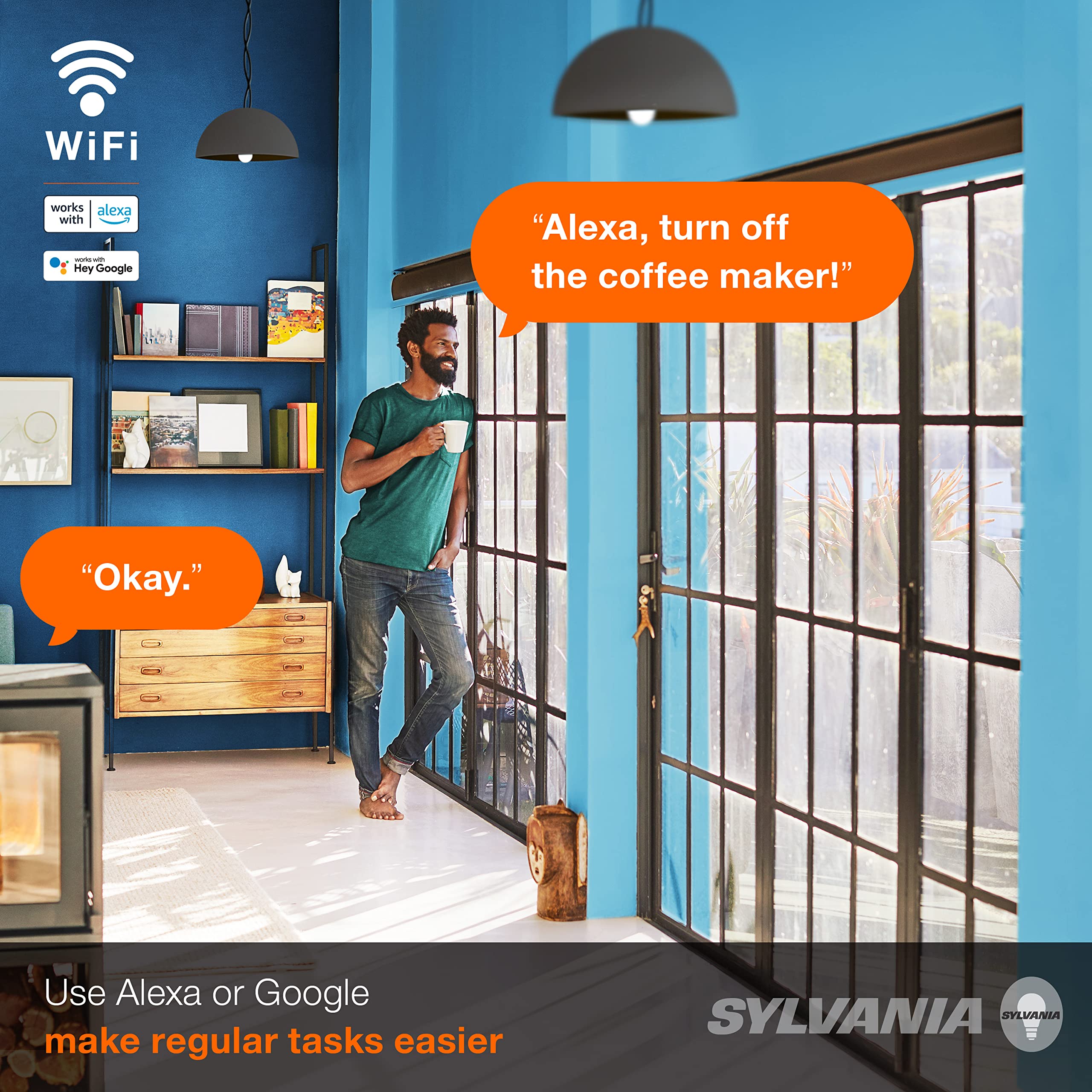 Sylvania WiFi Smart Plug, Voice Control, Compatible with Alexa and Google Home, Timer, On/Off, White - 4 Pack (75703) - Image 4